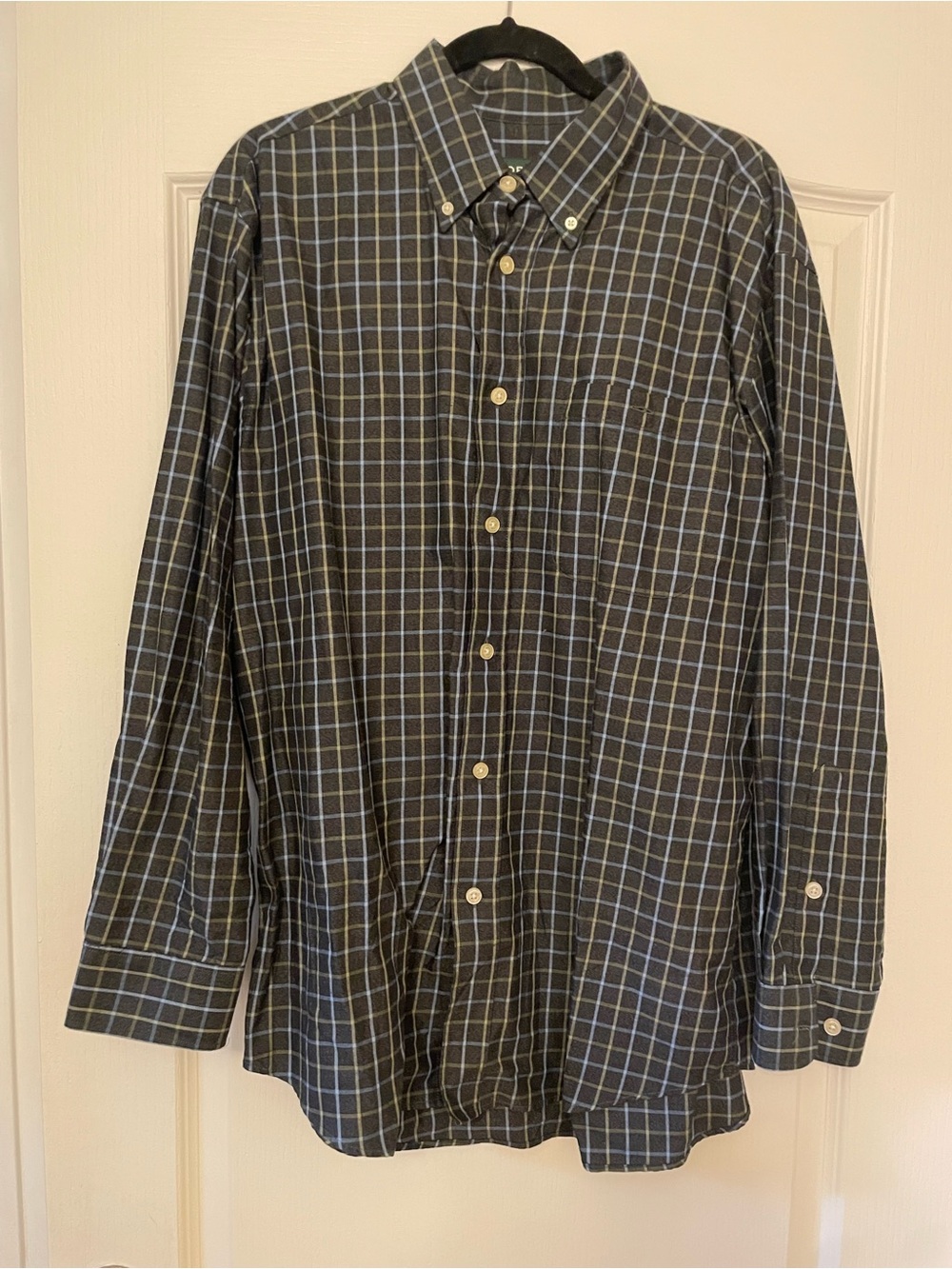 Orvis Blue and Gray Plaid Button-Down Shirt